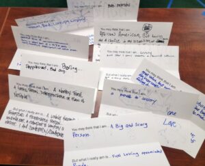 You May Think I Am ... cards written by Try Think Inside participants.